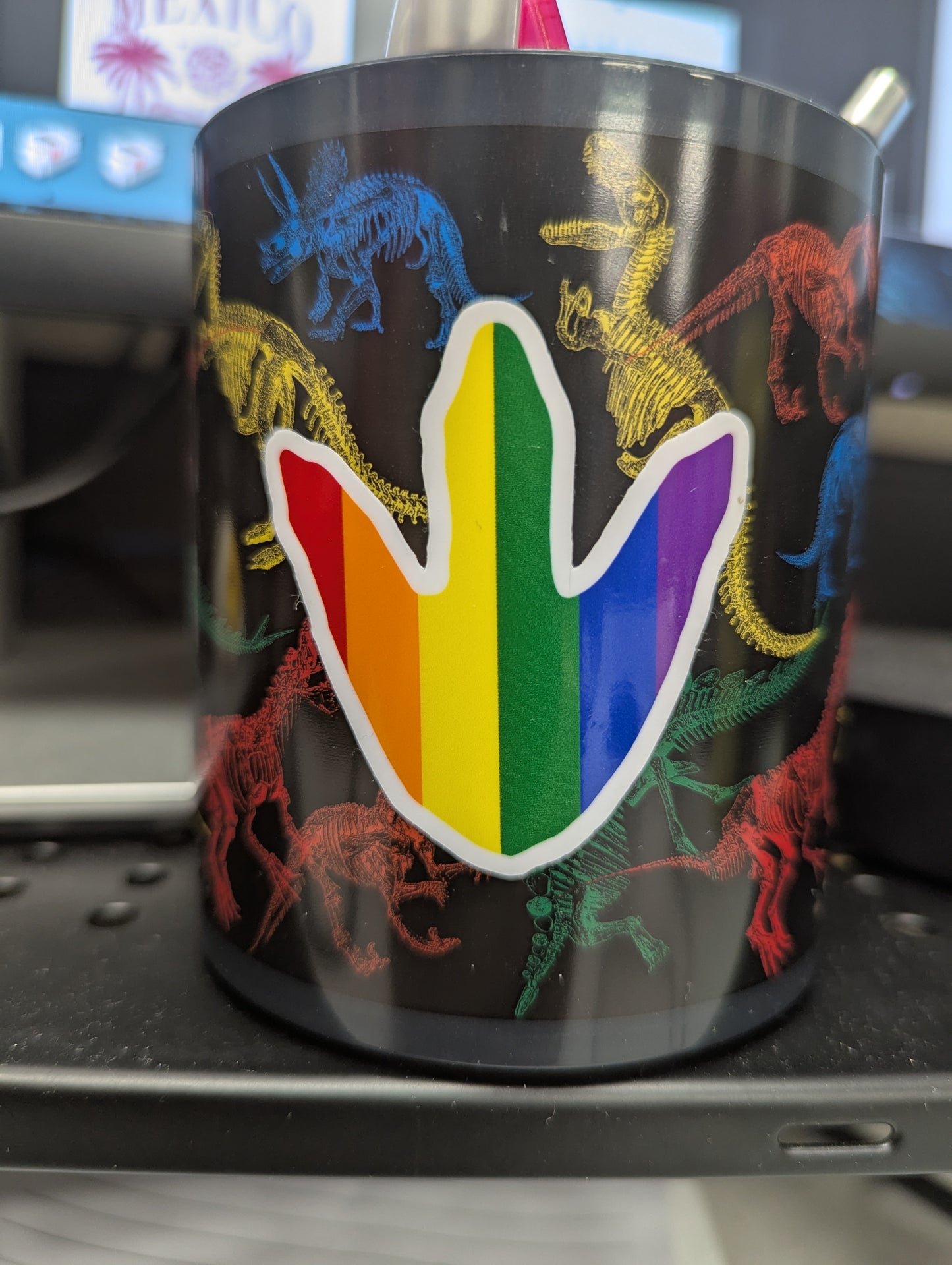 2" Pride Dino Foot Sticker