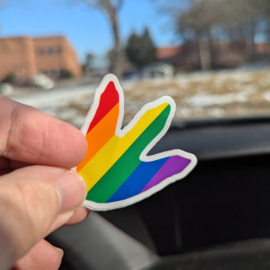 2" Pride Dino Foot Sticker
