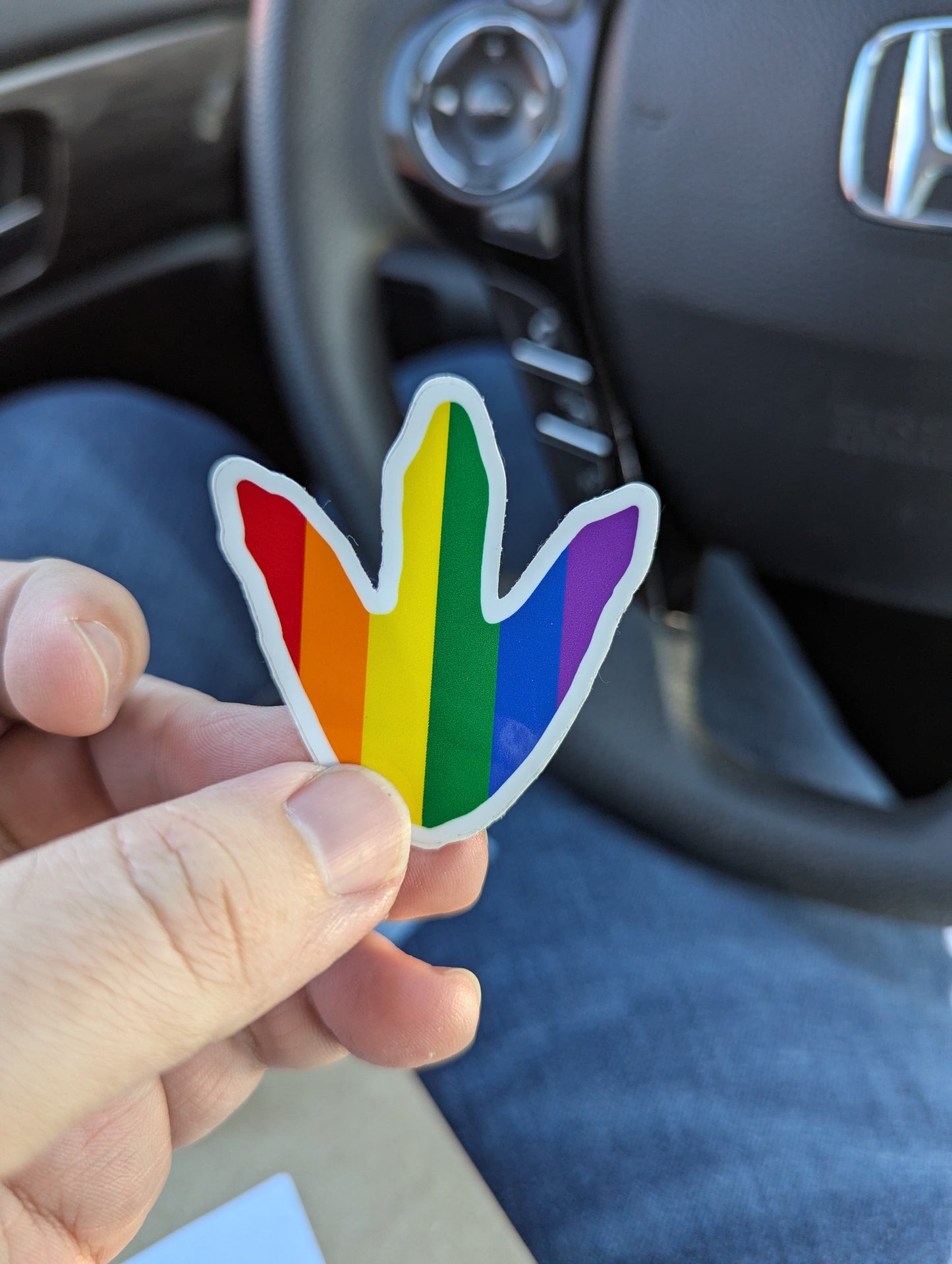 2" Pride Dino Foot Sticker