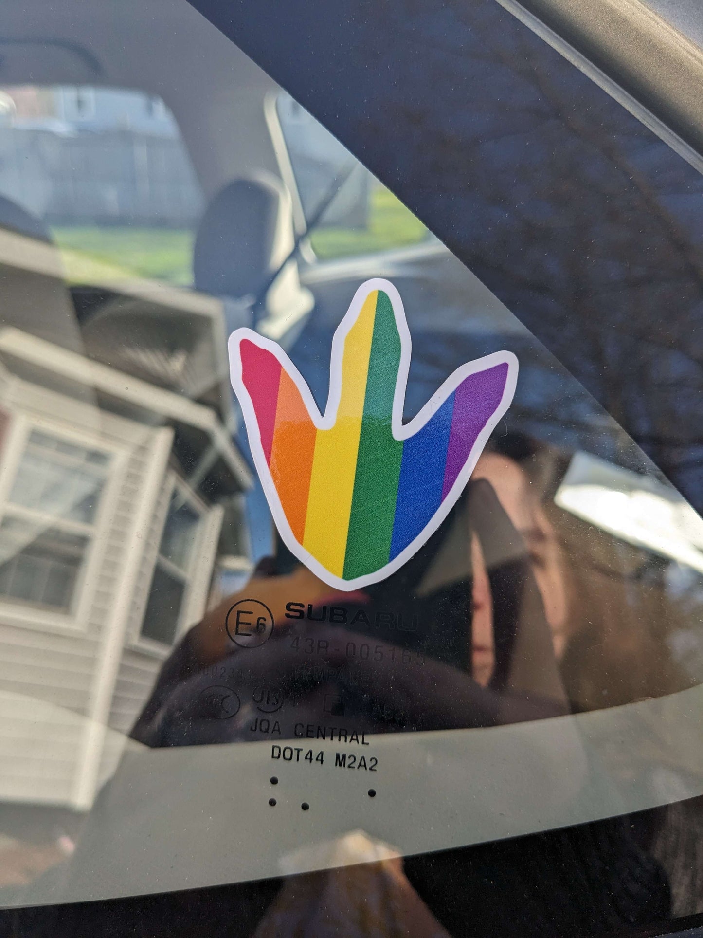 2" Pride Dino Foot Sticker