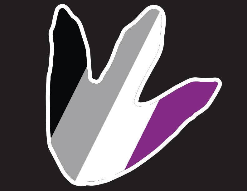 2.5" Asexual Flag Dino Footprint